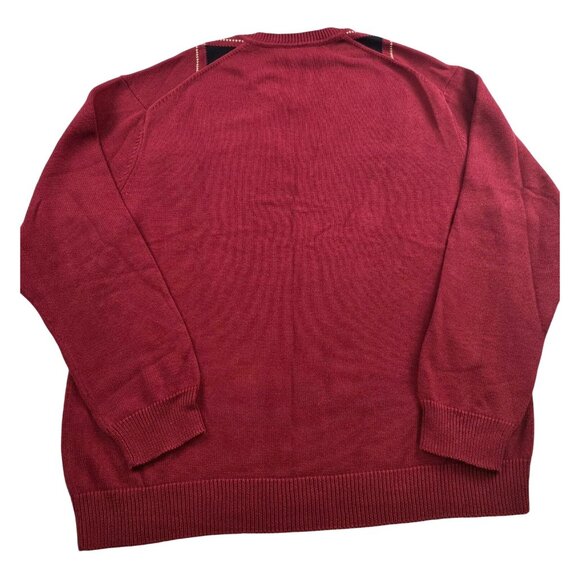 Tasso Ella Golf Maroon V-neck Argyle Sweater Size XL - Picture 5 of 6
